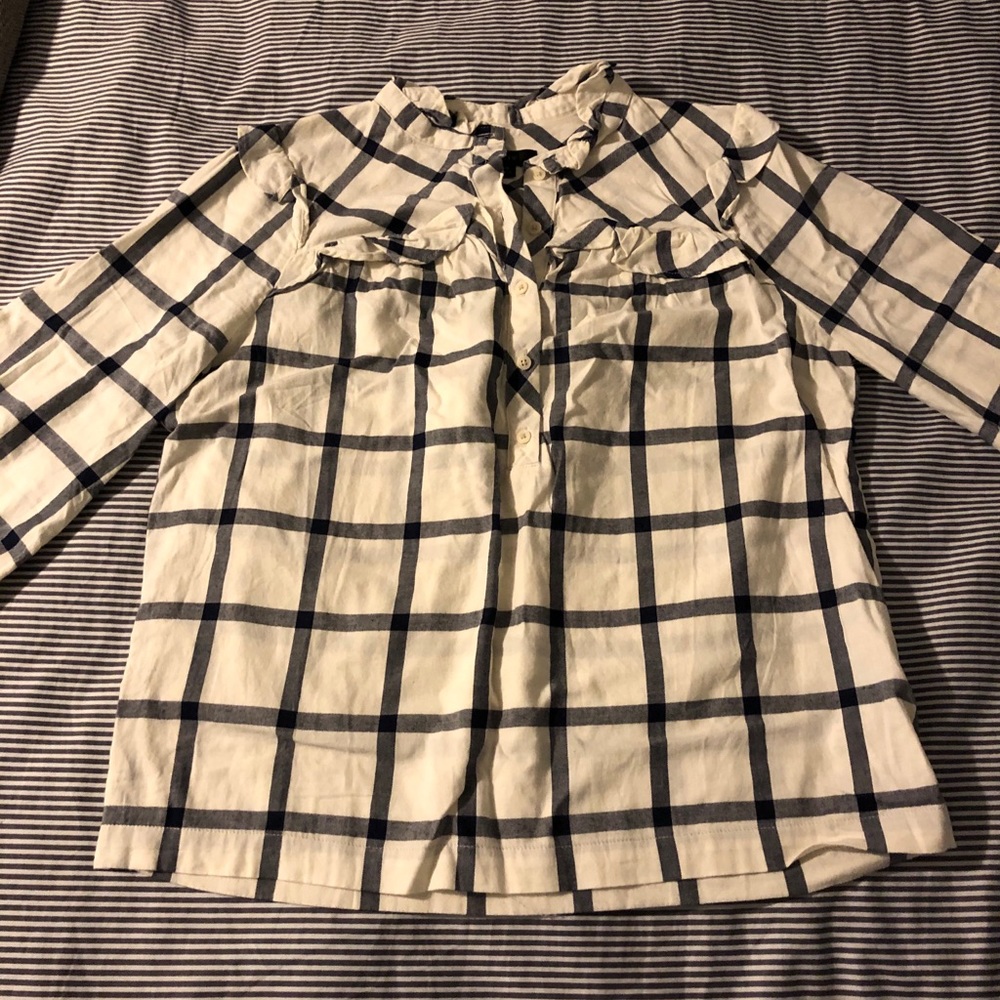 J. Crew Ruffle Popover in Plaid